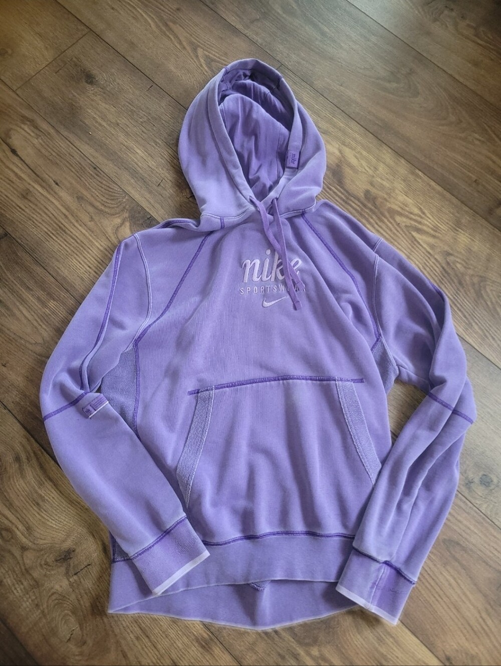 Nike Sportswear Purple Embroidered Hoodie Sweatshirt Men's Pullover Medium